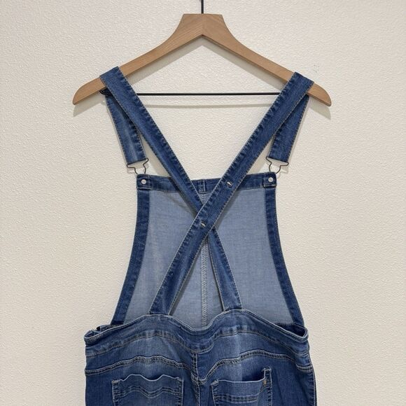 Wallflower Overalls Womens XL Blue Flare Stretch Modern Boho Festival Denim - Picture 7 of 16